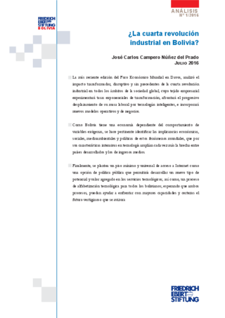 La cuarta revolución industrial en Bolivia?