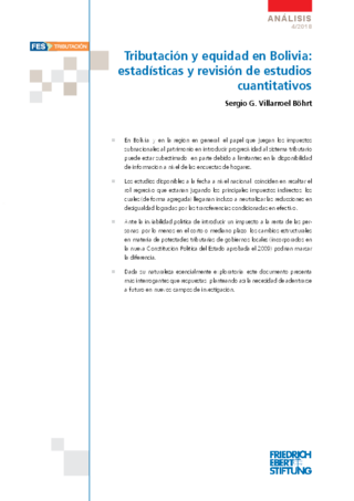 Tributación y equidad en Bolivia