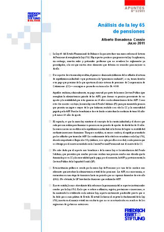 Análisis de la ley 65 de pensiones