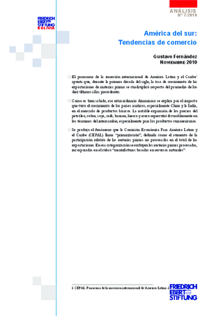 América del Sur: tendencias de comercio