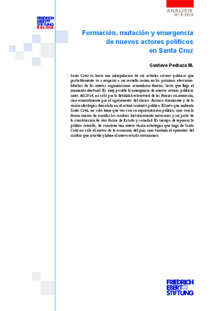 Formación, mutación y emergencia de nuevos actores políticos en Santa Cruz