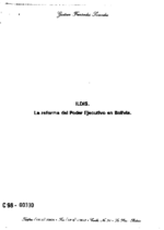 La reforma del poder ejecutivo en Bolivia