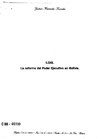 La reforma del poder ejecutivo en Bolivia